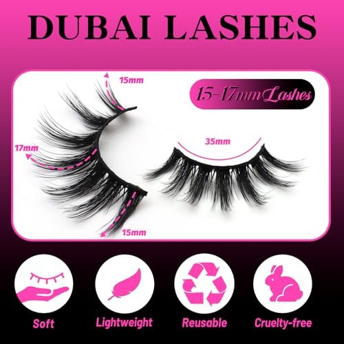Veleasha 5D Faux Mink Lashes – Luxurious Handmade False Eyelashes, Lightweight Fluffy 5-Pair Pack (Dubai Style) Avelisse