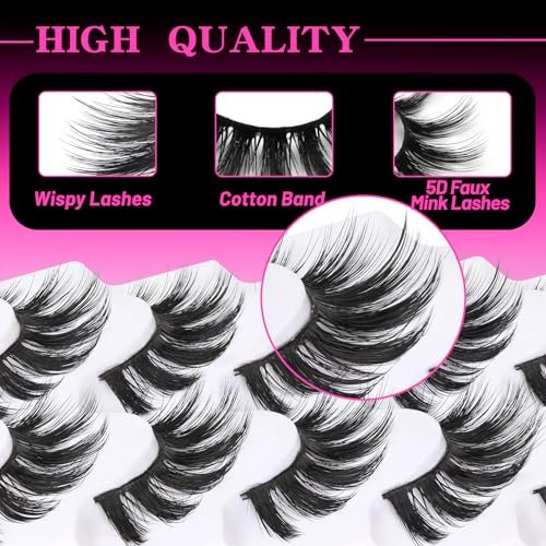 Veleasha 5D Faux Mink Lashes – Luxurious Handmade False Eyelashes, Lightweight Fluffy 5-Pair Pack (Dubai Style) Avelisse