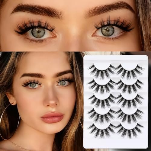 Veleasha 5D Faux Mink Lashes – Luxurious Handmade False Eyelashes, Lightweight Fluffy 5-Pair Pack (Dubai Style) Avelisse