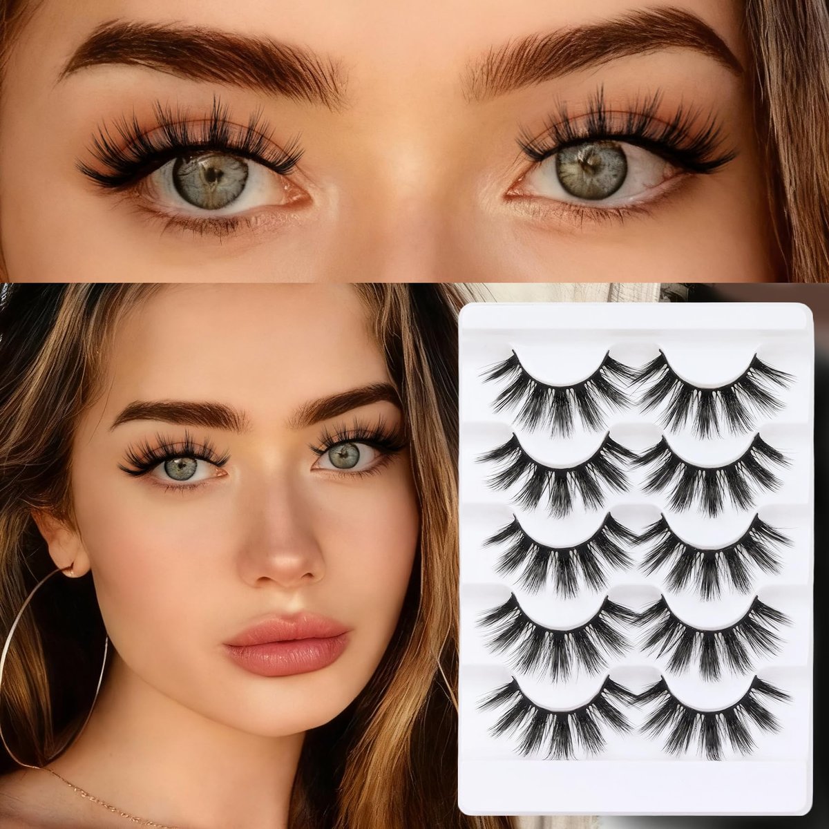 Veleasha 5D Faux Mink Lashes – Luxurious Handmade False Eyelashes, Lightweight Fluffy 5-Pair Pack (Dubai Style) Avelisse