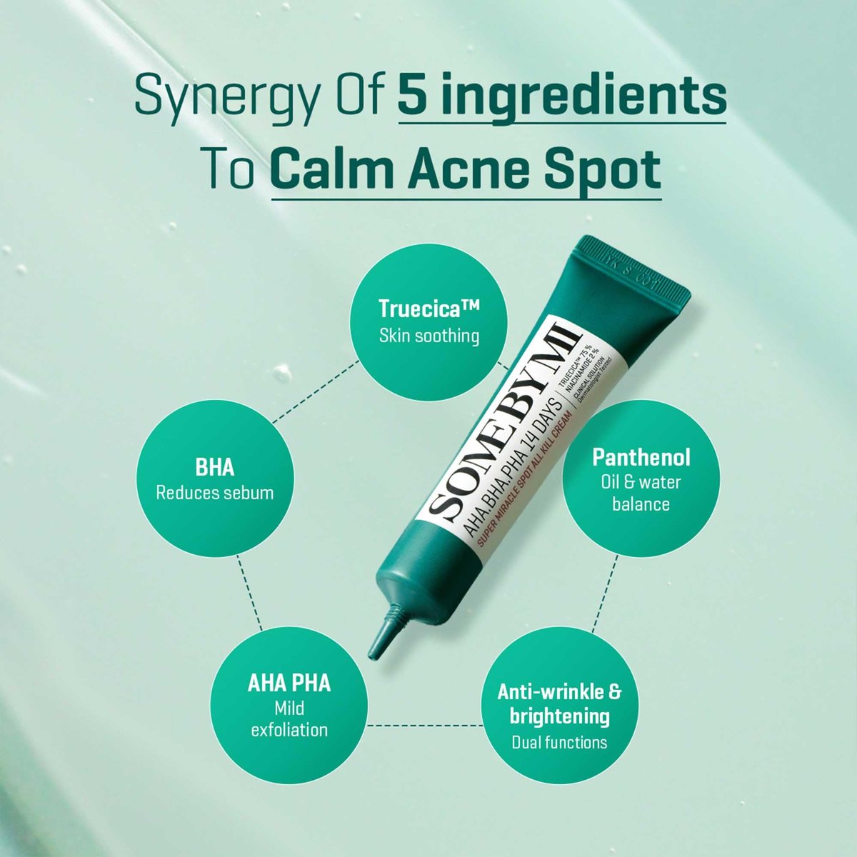 SOME BY MI AHA BHA PHA 14 Days Super Miracle Spot All Kill Cream - 1.01 oz, 30 ml - Hyaluronic Acid & Centella Face Moisturizer for Troubled Skin Care - Hydrating & Soothing Formula - Korean Skin Care Avelisse