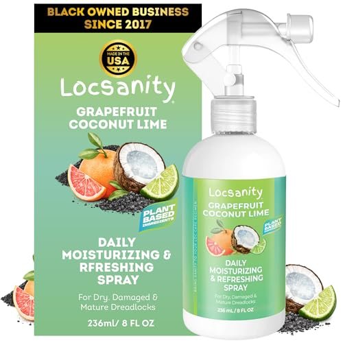 Locsanity Grapefruit Coconut Lime Daily Hydrating Mist for Locs, Dreads & Braids - Rosewater Scalp Moisturizer - 8 fl oz Avelisse