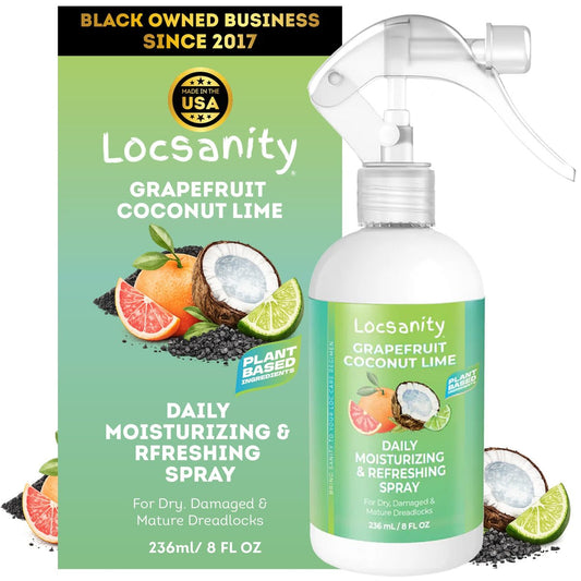 Locsanity Grapefruit Coconut Lime Daily Hydrating Mist for Locs, Dreads & Braids - Rosewater Scalp Moisturizer - 8 fl oz Avelisse
