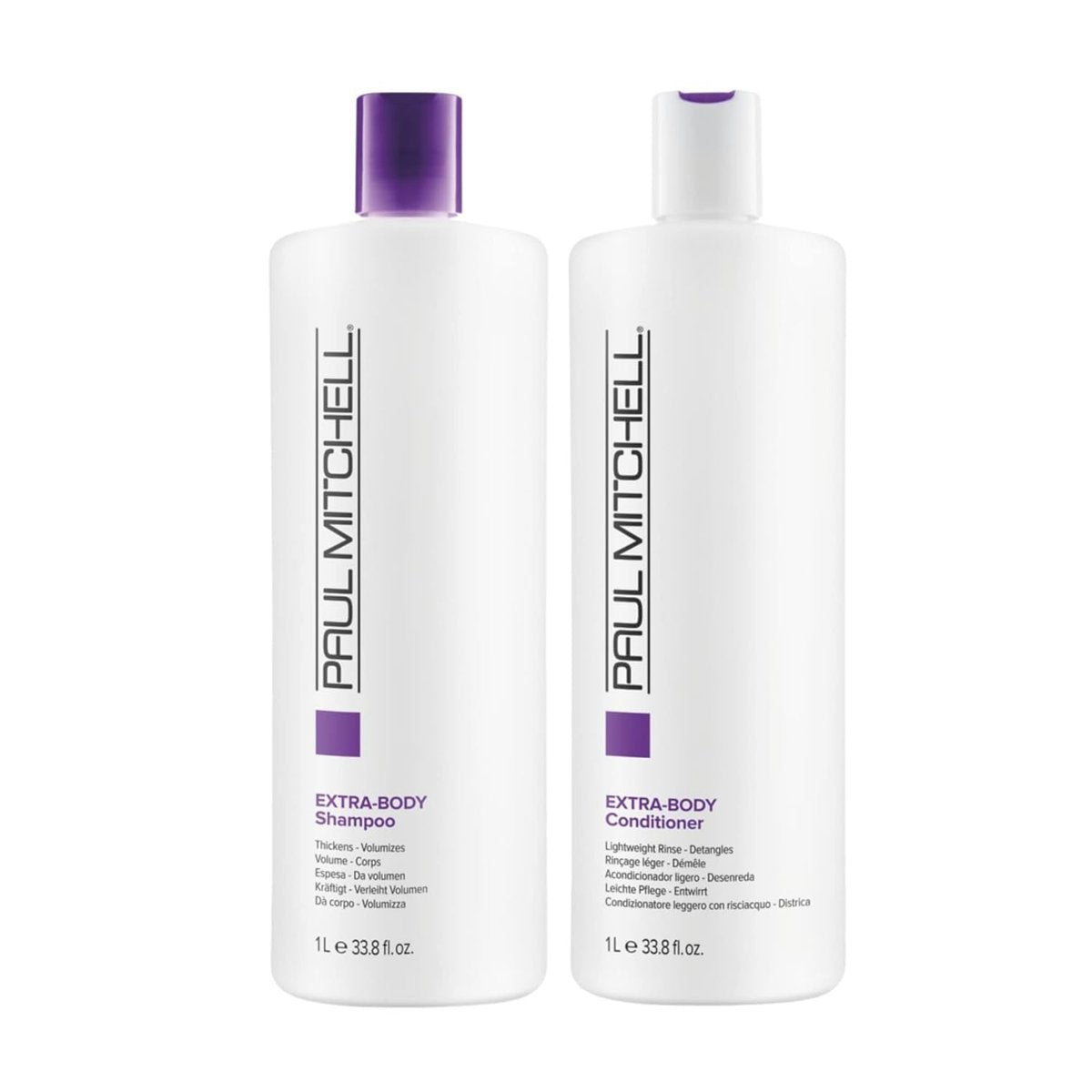 Paul Mitchell Thicken + Volumize Extra-Body Liter Duo Set - Shampoo & Conditioner for Fine Hair Avelisse