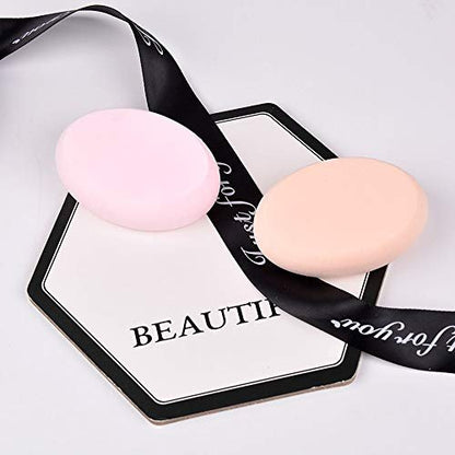Oval Puff 2-Pack Makeup Sponges - Skin Tone & Pink Foundation Blender for Flawless Application