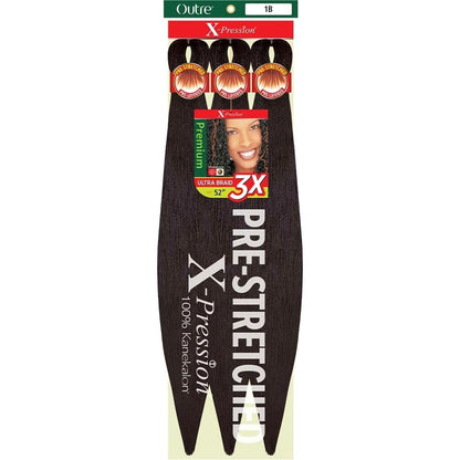 Outre X-Pression Pre Stretched Braid 52" 3X – 4 Medium Brown Synthetic Hair Extensions Avelisse