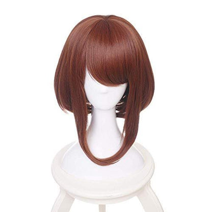 ZGNGLIZ Anime Cosplay Wig - Dark Green Short Curly Synthetic Hair for Men - Includes Free Wig Cap (Brown)