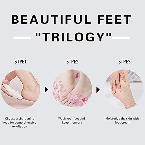 PRITECH Callus Removers 6-Pack Replacement Roller Heads for Electric Foot File - Extra Coarse, Regular Coarse & Fine Coarse Refill Rollers (White, Pink, Black) Avelisse