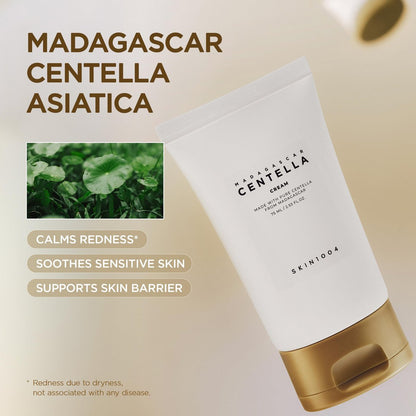 SKIN1004 Madagascar Centella Cream – Korean Face Moisturizer with Centella Asiatica, Panthenol & Shea Butter for Soothing Daily Skincare, 2.53 fl oz (75ml)