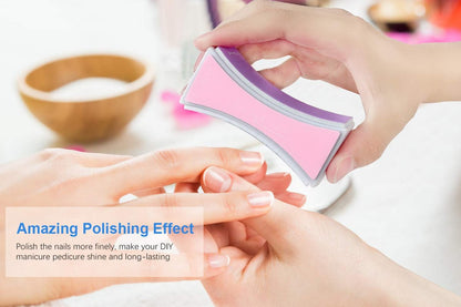 Professional Nail Buffer Block 4 Sided - Nail File and Buffer for Shaping, Smoothing & Polishing Natural Nails - 2 Pack