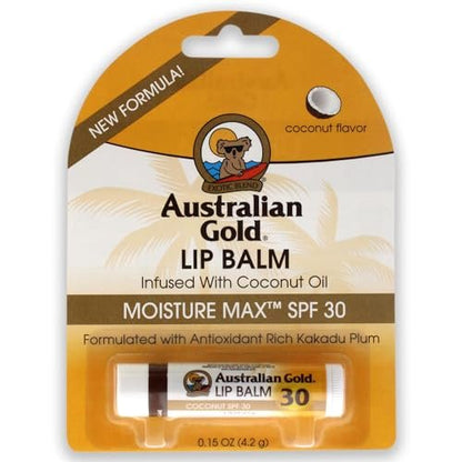 Australian Gold SPF 30 Lip Balm - 0.15 oz Moisturizing Sunscreen for Lips Avelisse