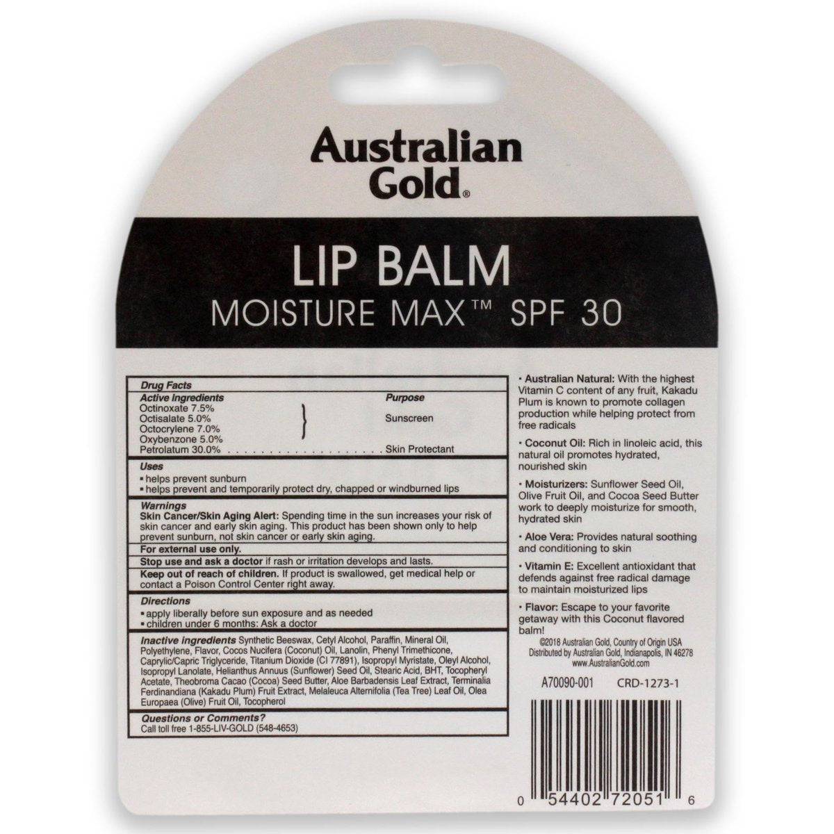 Australian Gold SPF 30 Lip Balm - 0.15 oz Moisturizing Sunscreen for Lips Avelisse