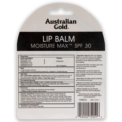 Australian Gold SPF 30 Lip Balm - 0.15 oz Moisturizing Sunscreen for Lips Avelisse