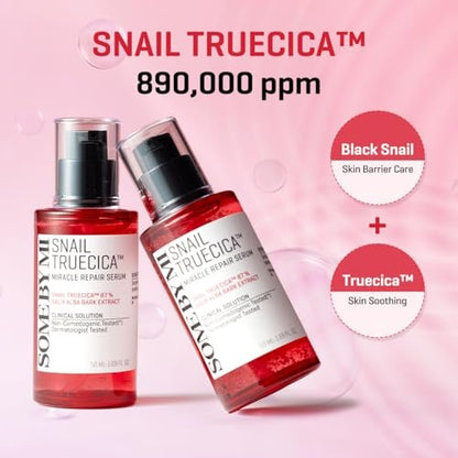 SOME BY MI Snail Trucica Miracle Repair Serum - Snail Mucin Face Serum for Sensitive Skin, Daily Repair for Post Acne Marks & Skin Barrier, 1.69 oz (50 ml) - Korean Skincare Avelisse