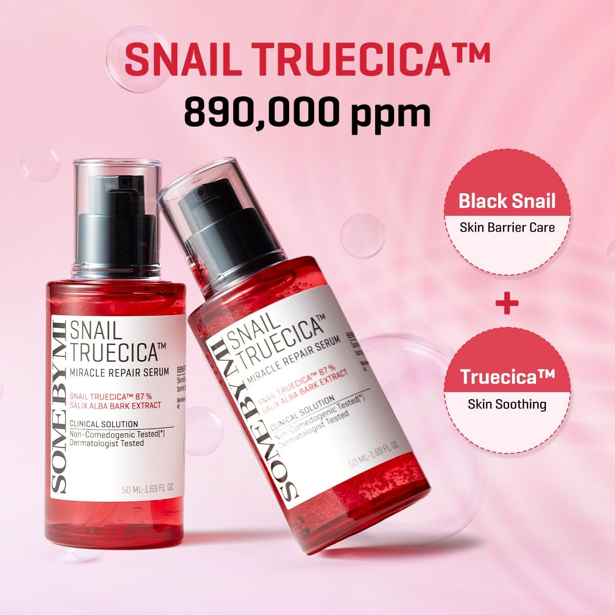 SOME BY MI Snail Trucica Miracle Repair Serum - Snail Mucin Face Serum for Sensitive Skin, Daily Repair for Post Acne Marks & Skin Barrier, 1.69 oz (50 ml) - Korean Skincare Avelisse