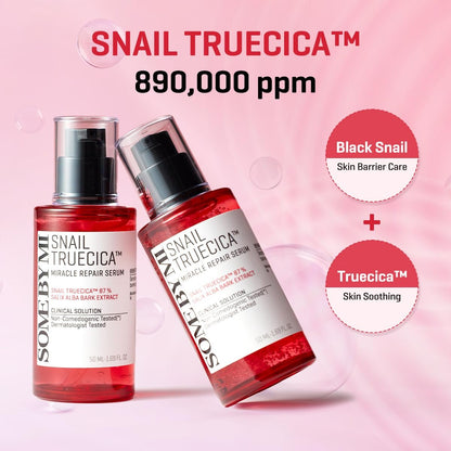 SOME BY MI Snail Trucica Miracle Repair Serum - Snail Mucin Face Serum for Sensitive Skin, Daily Repair for Post Acne Marks & Skin Barrier, 1.69 oz (50 ml) - Korean Skincare Avelisse