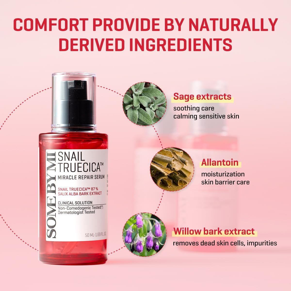 SOME BY MI Snail Trucica Miracle Repair Serum - Snail Mucin Face Serum for Sensitive Skin, Daily Repair for Post Acne Marks & Skin Barrier, 1.69 oz (50 ml) - Korean Skincare Avelisse