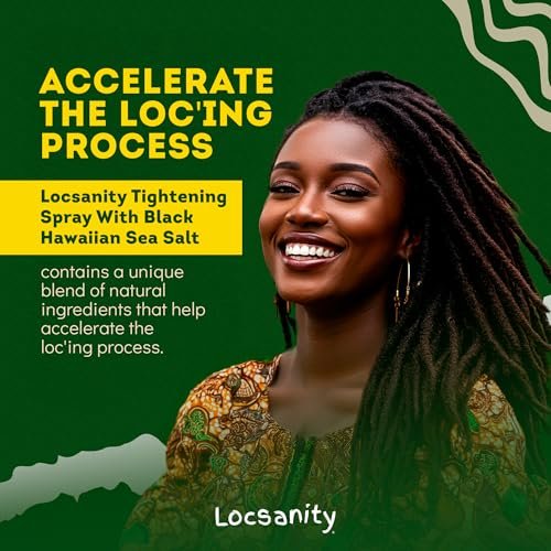 Locsanity Rosewater Peppermint Loc Spray - 8oz: Moisturizing & Tightening Hydration Spray with Black Hawaiian Sea Salt, Plant-Based | Loc Care for All Dreadlocks & Loose Hair Types Avelisse