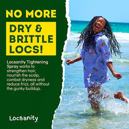 Locsanity Rosewater Peppermint Loc Spray - 8oz: Moisturizing & Tightening Hydration Spray with Black Hawaiian Sea Salt, Plant-Based | Loc Care for All Dreadlocks & Loose Hair Types Avelisse