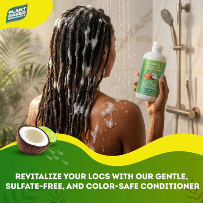 Locsanity Grapefruit Coconut & Lime 2-in-1 Loc Shampoo & Conditioner - 16oz - Hydrating, Strengthening for Dreads, Sisterlocks, Locks & Dreadlocks - Optimal for Mature Locs Avelisse