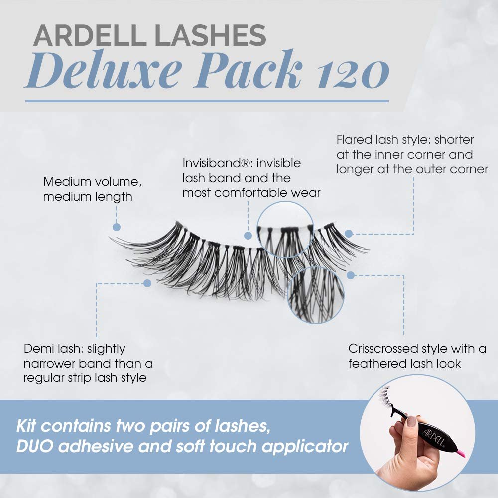 Ardell False Eyelashes Deluxe Pack: 4 Natural Look Strip Lashes with Duo Lash Adhesive & Applicator - Black, Lightweight - görsel 5