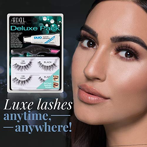 Ardell False Eyelashes Deluxe Pack: 4 Natural Look Strip Lashes with Duo Lash Adhesive & Applicator - Black, Lightweight - görsel 4