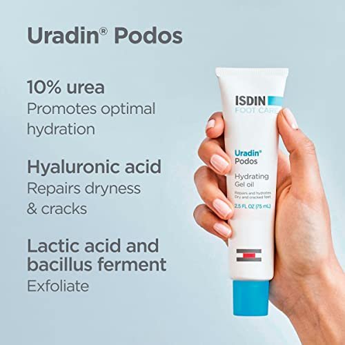 ISDIN Uradin Podos Gel Oil Foot Cream - 10% Urea for Dry, Cracked Feet - Fast Absorbing & Dermatologically Tested - 2.5 Fl Oz Avelisse