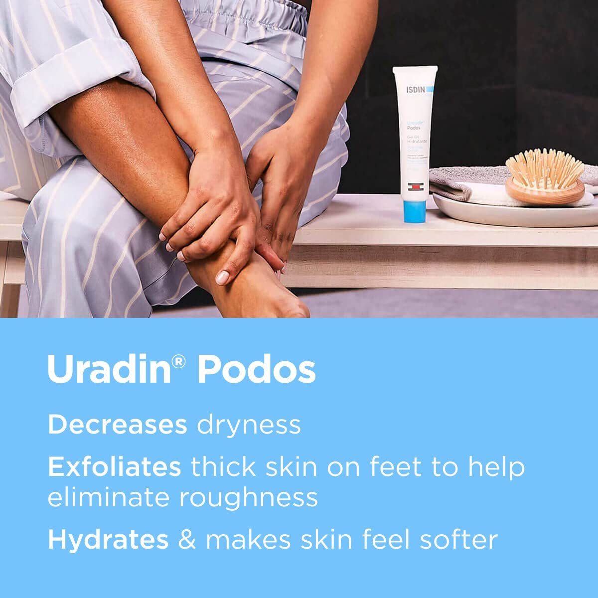 ISDIN Uradin Podos Gel Oil Foot Cream - 10% Urea for Dry, Cracked Feet - Fast Absorbing & Dermatologically Tested - 2.5 Fl Oz Avelisse