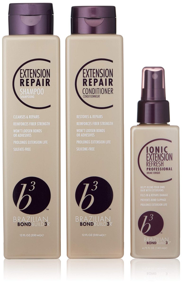 B3 Brazilian Bondbuilder Extension Shampoo, Conditioner & Refresh Trio Pack – 28.75 fl oz (3 Count) for Healthy, Strengthened Hair Avelisse