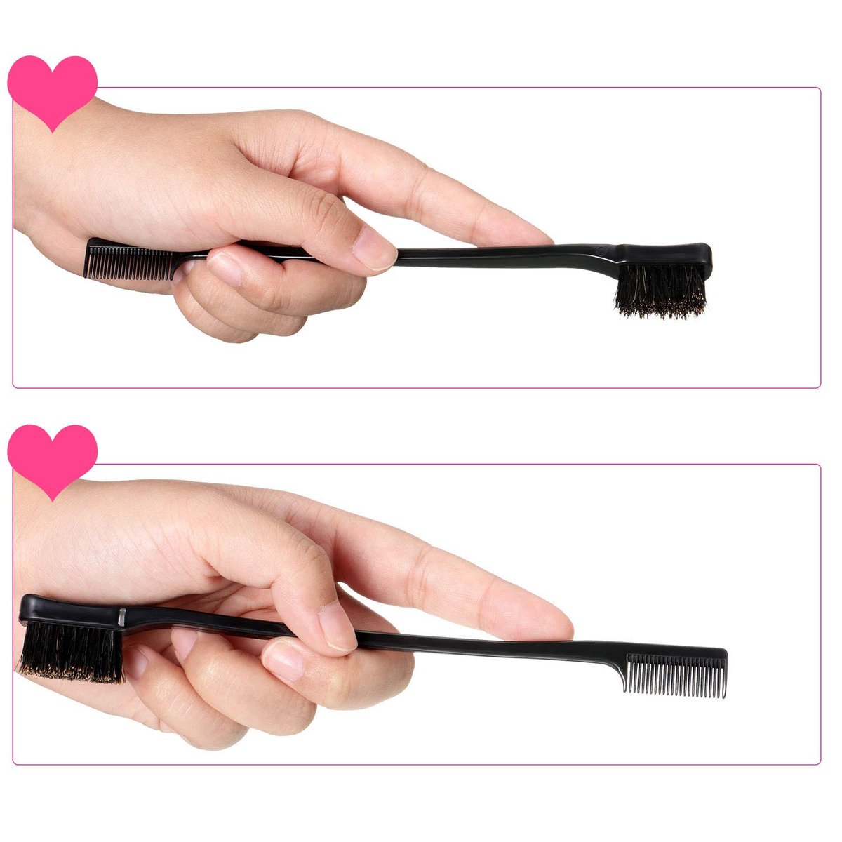 5-Piece Double-Sided Boar Hair Edge Brush Set – Smoothing & Grooming Combs for Curly, Fine, Thick Hair (5 Colors) - görsel 5