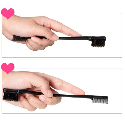 5-Piece Double-Sided Boar Hair Edge Brush Set – Smoothing & Grooming Combs for Curly, Fine, Thick Hair (5 Colors)