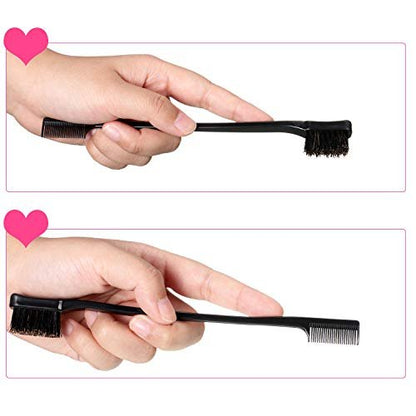 5-Piece Double-Sided Boar Hair Edge Brush Set – Smoothing & Grooming Combs for Curly, Fine, Thick Hair (5 Colors)