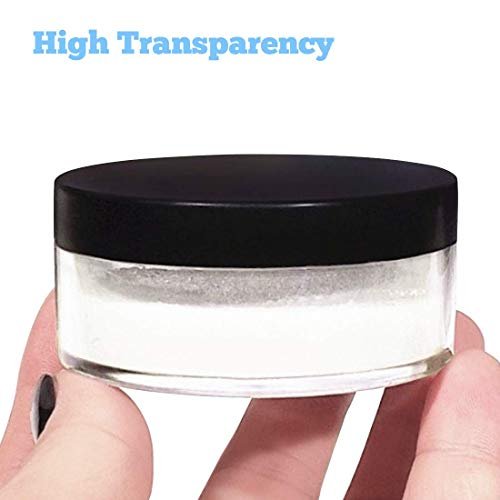 Kalevel Empty Makeup Powder Container 50ml with Puff – Clear Plastic Loose Face Compact Case, Refillable Travel Bottle Box with Sifter and Lid - görsel 6