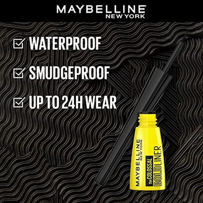 Maybelline New York Colossal Bold Eyeliner, Black, 0.1 oz - Intense Pigment & Long-Lasting Wear