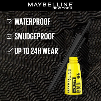 Maybelline New York Colossal Bold Eyeliner, Black, 0.1 oz - Intense Pigment & Long-Lasting Wear
