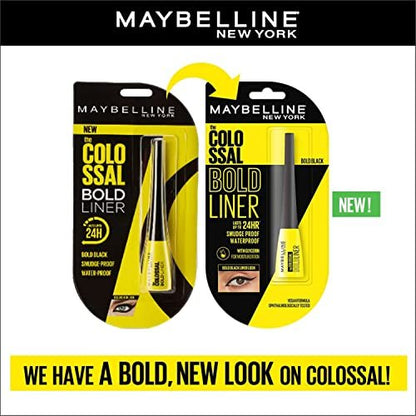 Maybelline New York Colossal Bold Eyeliner, Black, 0.1 oz - Intense Pigment & Long-Lasting Wear