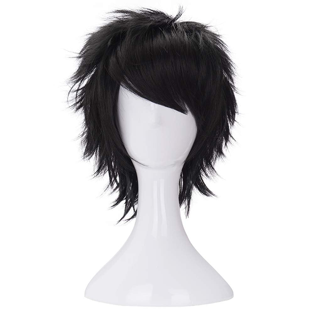 Morvally Short Messy Black Heat Resistant Synthetic Hair Wig for Cosplay, Halloween, Anime Avelisse