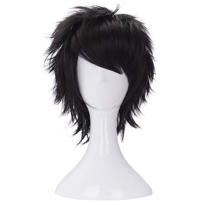 Morvally Short Messy Black Heat Resistant Synthetic Hair Wig for Cosplay, Halloween, Anime Avelisse