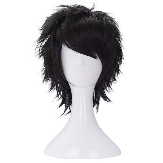 Morvally Short Messy Black Heat Resistant Synthetic Hair Wig for Cosplay, Halloween, Anime Avelisse
