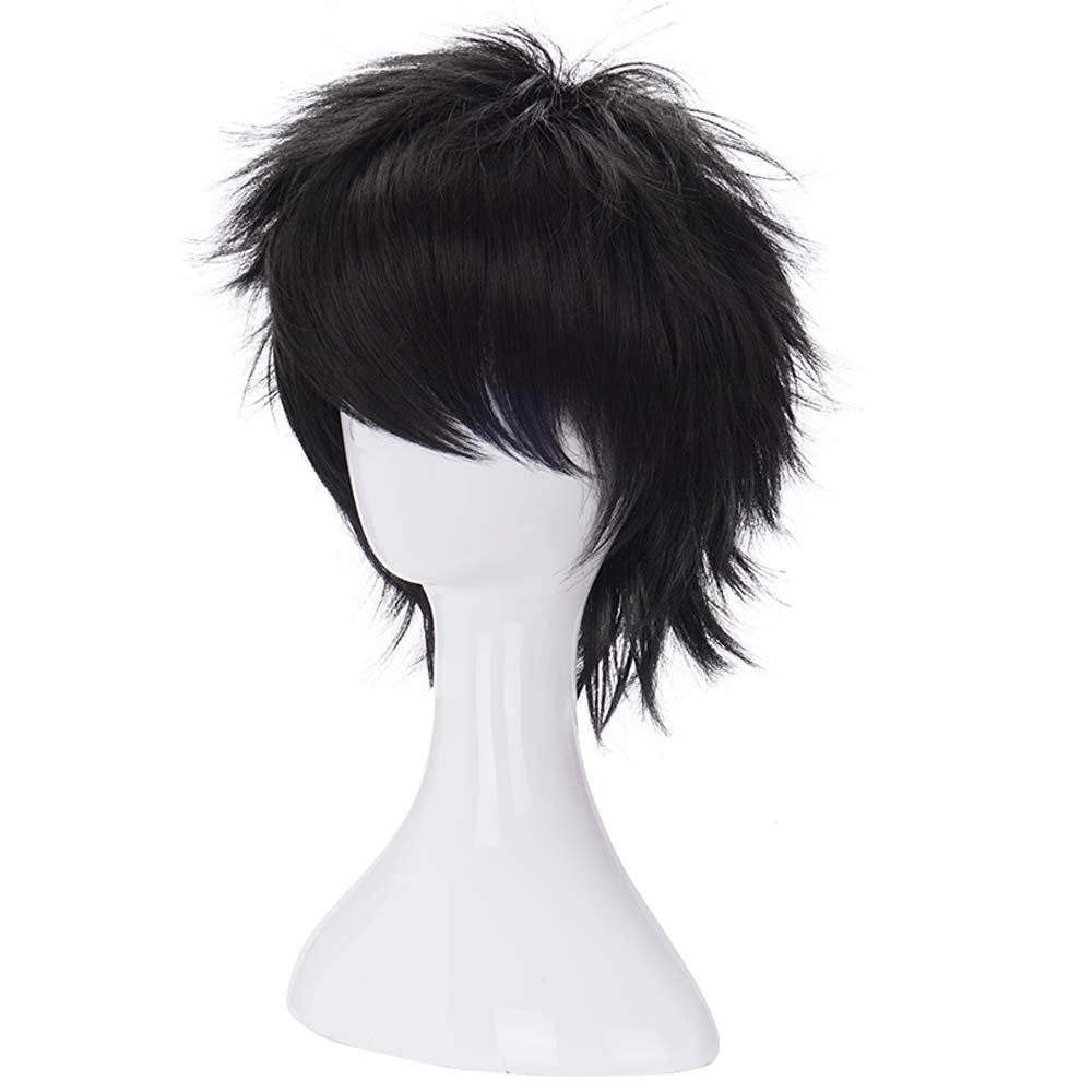 Morvally Short Messy Black Heat Resistant Synthetic Hair Wig for Cosplay, Halloween, Anime Avelisse