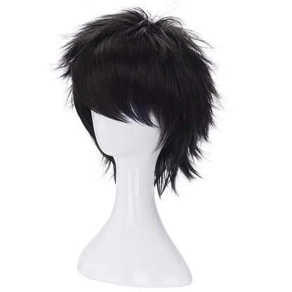 Morvally Short Messy Black Heat Resistant Synthetic Hair Wig for Cosplay, Halloween, Anime Avelisse