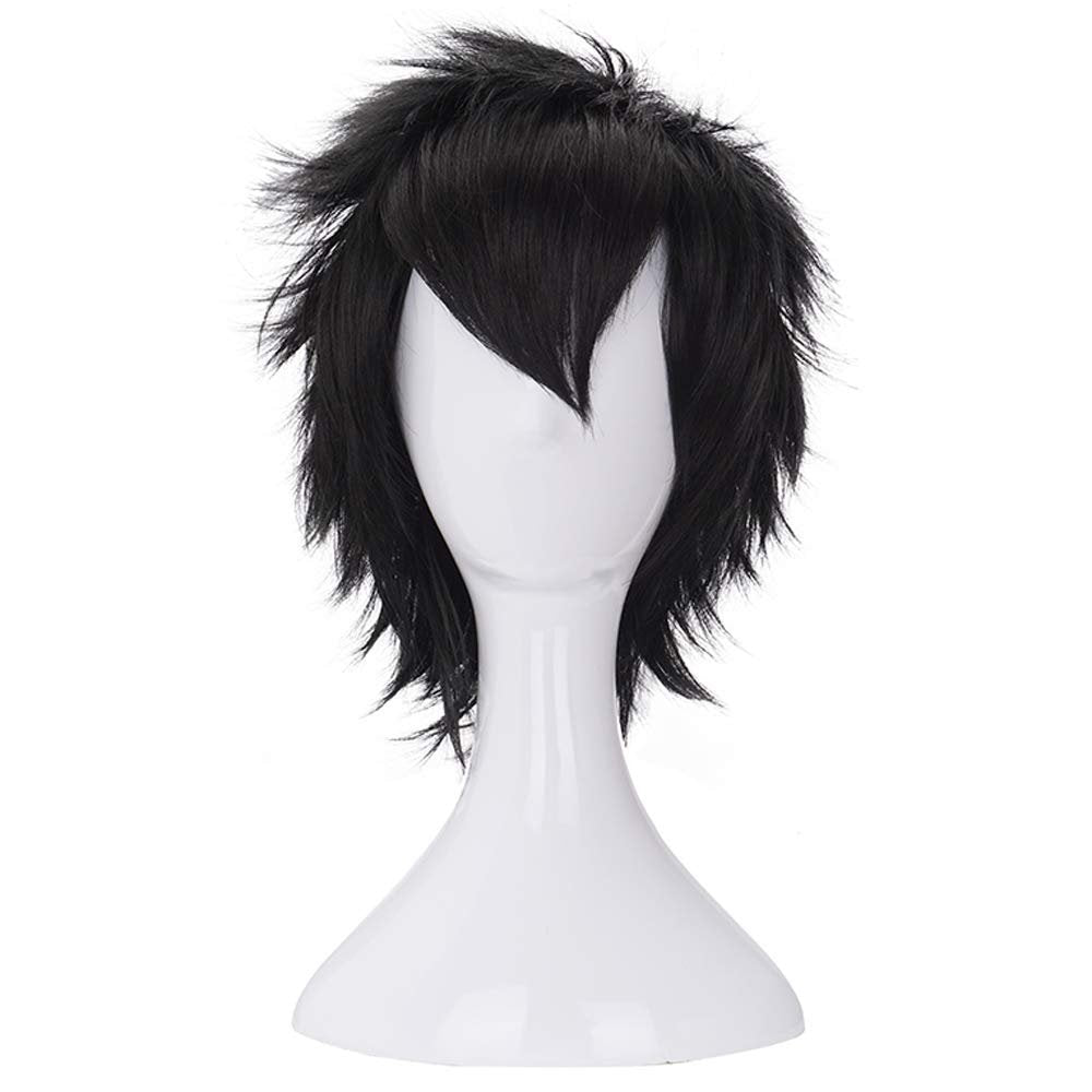 Morvally Short Messy Black Heat Resistant Synthetic Hair Wig for Cosplay, Halloween, Anime Avelisse