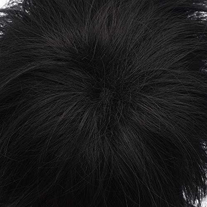 Morvally Short Messy Black Heat Resistant Synthetic Hair Wig for Cosplay, Halloween, Anime Avelisse
