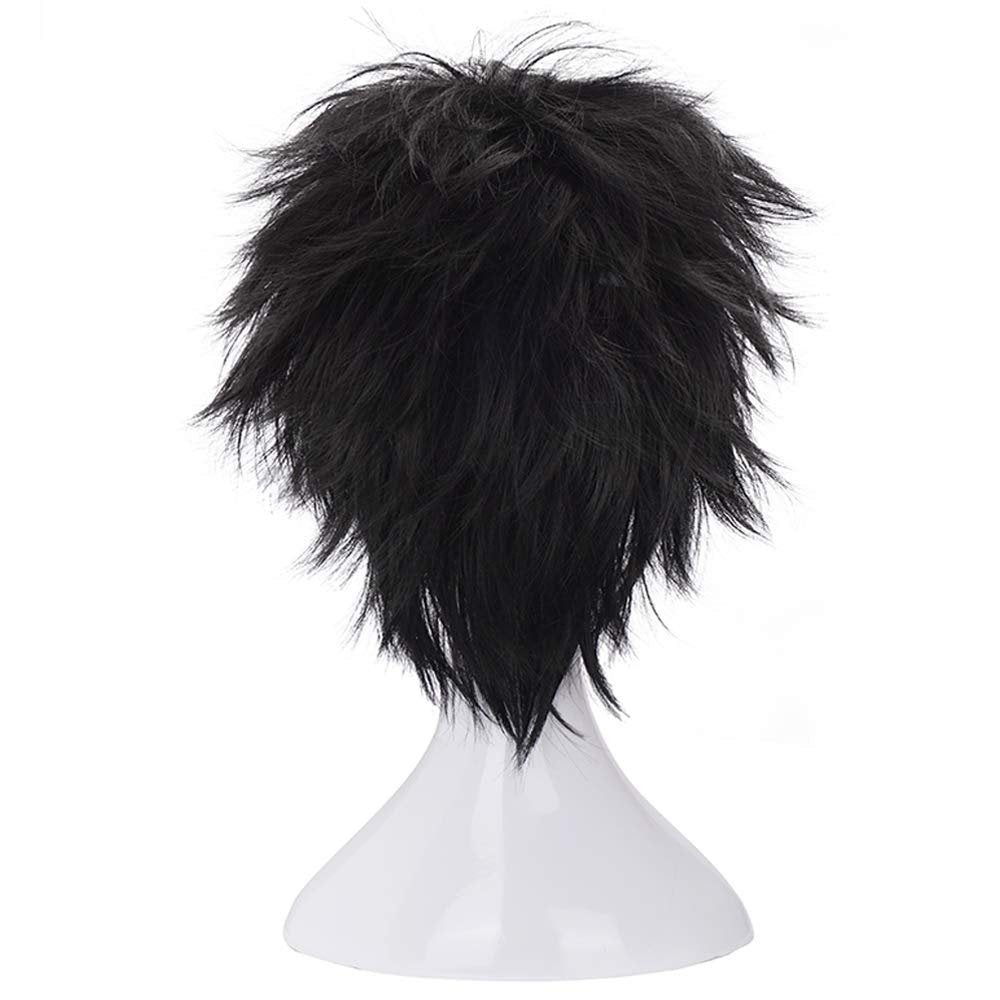 Morvally Short Messy Black Heat Resistant Synthetic Hair Wig for Cosplay, Halloween, Anime Avelisse