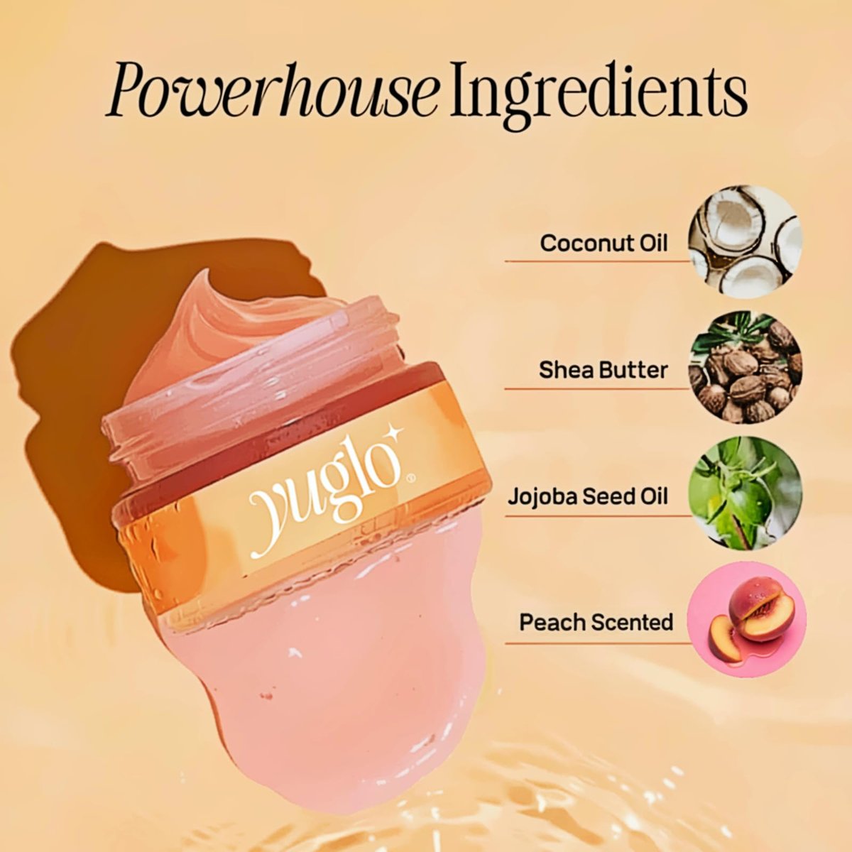 YUGLO Lip Sleeping Mask Peach - Overnight Lip Mask & Glossy Lip Plumper for Dry Lips - Hydrating Lip Moisturizer & Conditioner - görsel 3