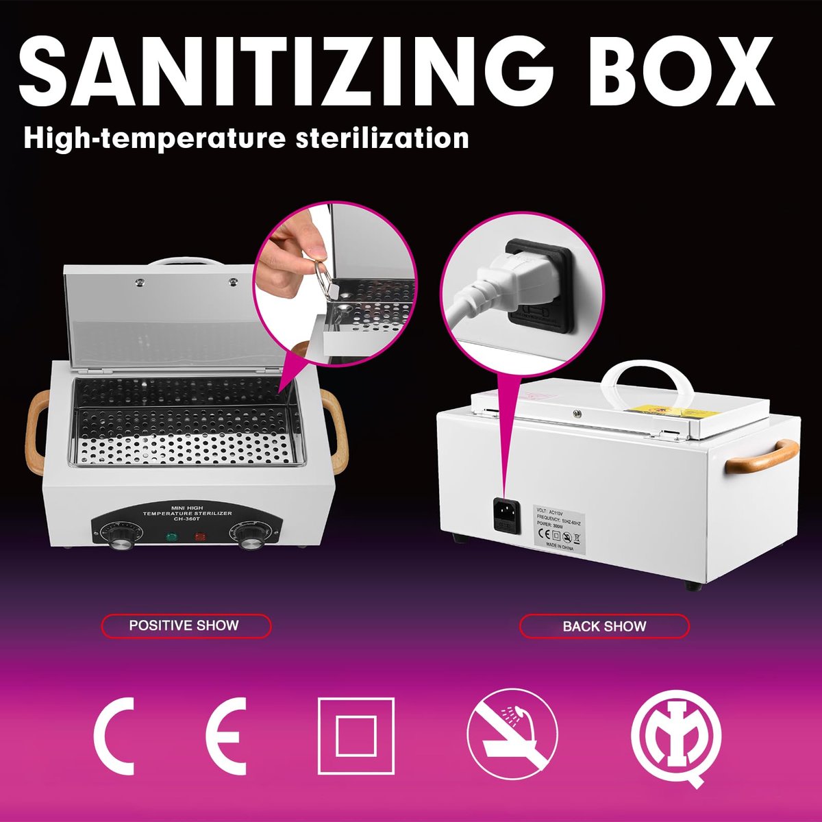 XESSCARE High Temperature Sterilizer Autoclave Machine 110V 300W – Dry Heat Nail & Dental Tool Sterilizer, 1.5L Salon Equipment for Metal Tools with Handle (White) Avelisse