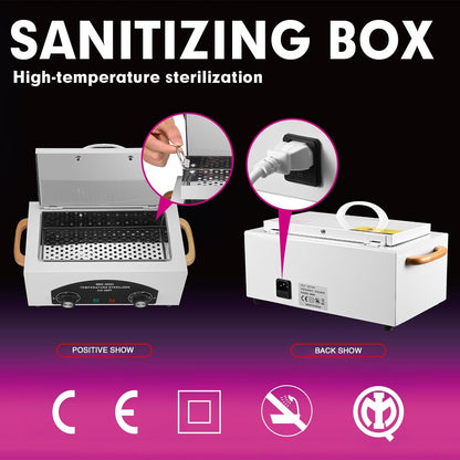 XESSCARE High Temperature Sterilizer Autoclave Machine 110V 300W – Dry Heat Nail & Dental Tool Sterilizer, 1.5L Salon Equipment for Metal Tools with Handle (White) Avelisse