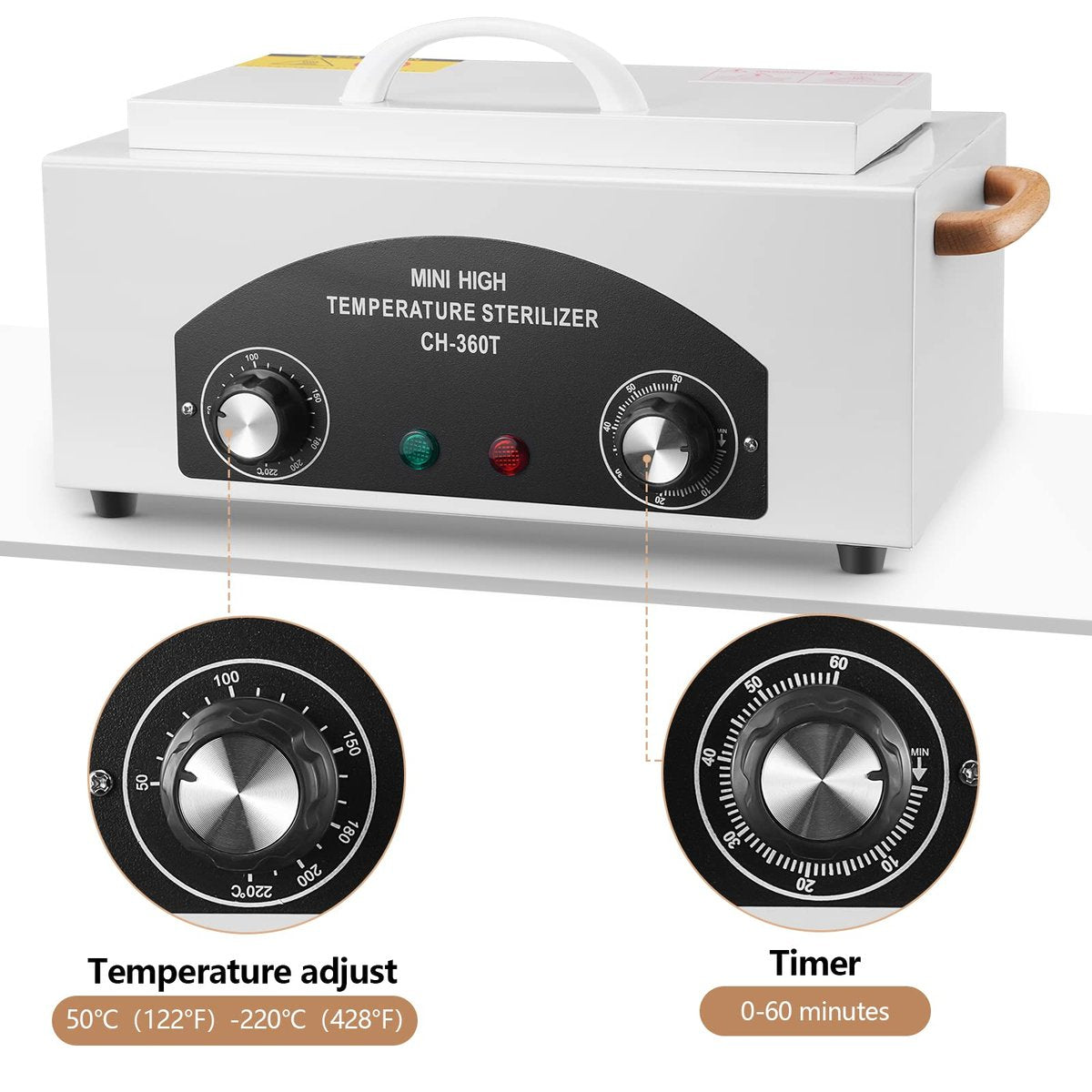 XESSCARE High Temperature Sterilizer Autoclave Machine 110V 300W – Dry Heat Nail & Dental Tool Sterilizer, 1.5L Salon Equipment for Metal Tools with Handle (White) Avelisse