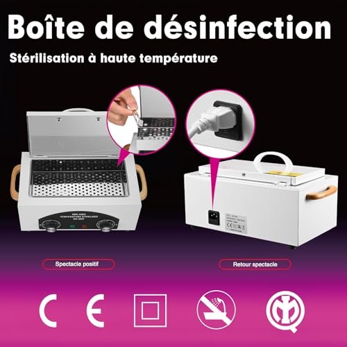 XESSCARE High Temperature Sterilizer Autoclave Machine 110V 300W – Dry Heat Nail & Dental Tool Sterilizer, 1.5L Salon Equipment for Metal Tools with Handle (White) Avelisse