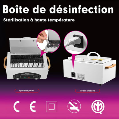 XESSCARE High Temperature Sterilizer Autoclave Machine 110V 300W – Dry Heat Nail & Dental Tool Sterilizer, 1.5L Salon Equipment for Metal Tools with Handle (White) Avelisse